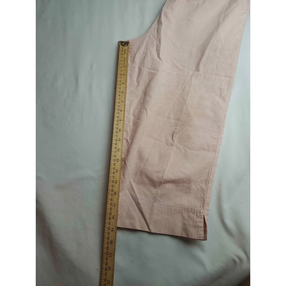 K wear by Koret Floral Embroidered Pajama Set Womens Small Pink Striped Woven
